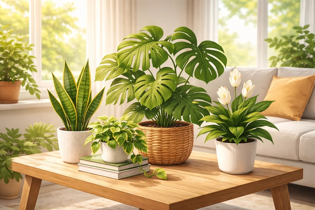 Plantes faciles pour un salon lumineux